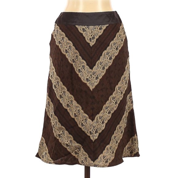 Macy's Alfani "Madison Avenue" Printed Silk Skirt - Picture 1 of 3